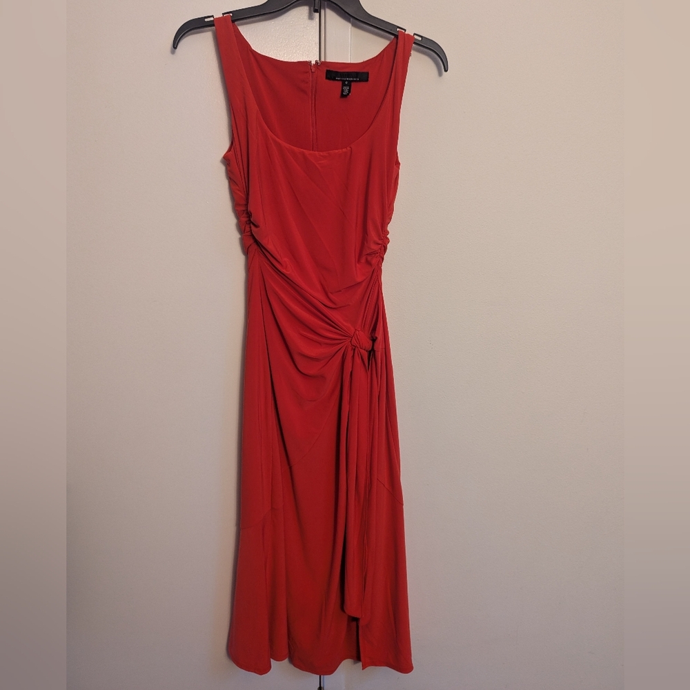 White House Black Market Red Ruched Wrap Maxi Dress